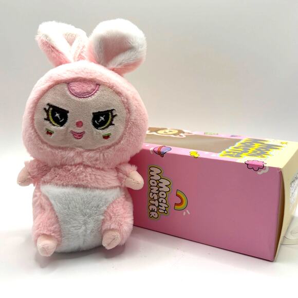 Mochi Monsters LaFuFu LaBuBu Plush Bag Charm Pink Keychains Little Obsessed, New - Picture 2 of 4